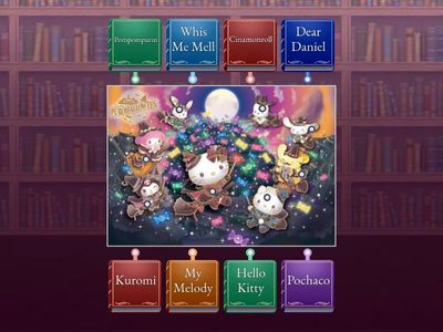 Etiqueta brujos y brujas de Hello Kitty