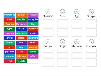 Order of Adjectives - Chris' Escuela de Idiomas