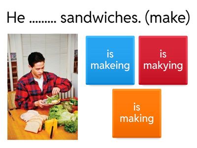 Present continuous (affirmative form)