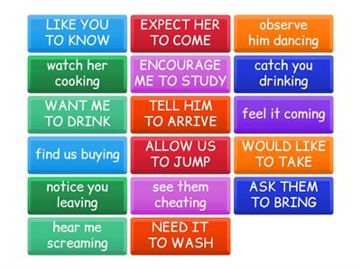 Verb + Object + INFINITIVE or Gerund