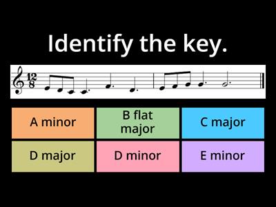 Key signatures 16:   Am, B flat, C, D, Dm, Em, F, G