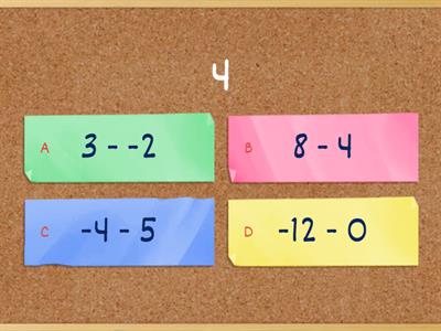 Subtracting Positive and Negative Integers 