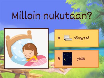 Missä/milloin (kysymyssanojen ymmärtäminen)