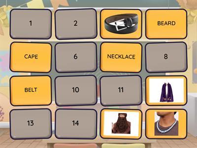 Clothes memory game (Dressing up) OU3 U3