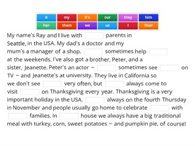 Pronouns (personal, possessive and object)