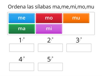 Las sílabas ma,me,mi,mo,mu