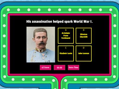 Beginning of WWI Quiz Game