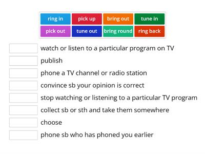 Media-related phrasal verbs