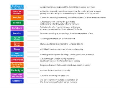 AQA Power and Conflict Poetry Mix & Match!