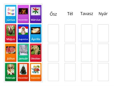 Évszakok - hónapok 