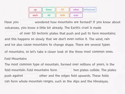 Types of mountains 