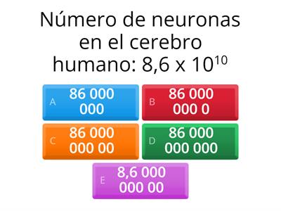 Escribe en su expresión estándar las siguientes notaciones cientificas