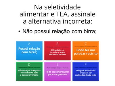 Seletividade alimentar e TEA