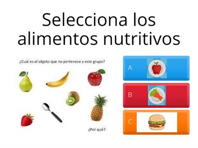 Alimentos nutritivos y no nutritivos 