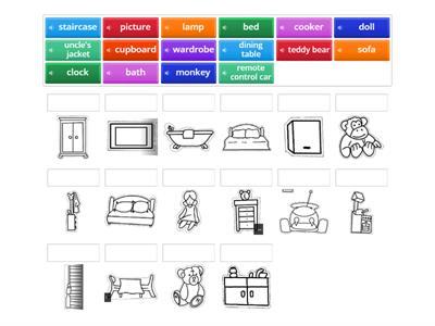 Kids 3 - AR2- Unit 1 Lesson 1 - Grandma's House furniture (STICKERS)