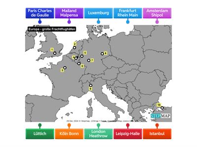 große europäische Frachtflughäfen - Lage