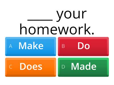 A2 English: 'Make' or 'Do'?