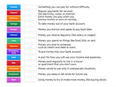 Personal Finance - vocabulary