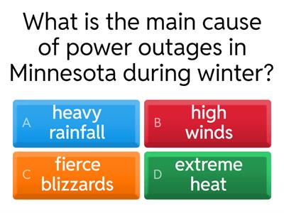 Minnesota winter cause and effect quiz