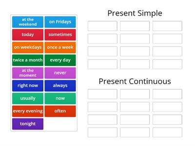 EC A2 Unit 1 - Określenia czasu dla Pres. Simple i Pres. Continuous