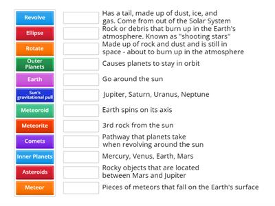 Asteroids, comets, meteors -6th