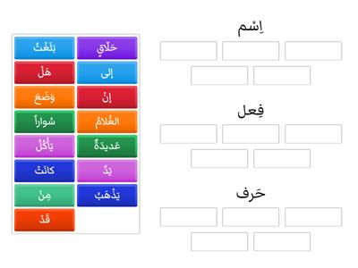 أقسام الكلمة