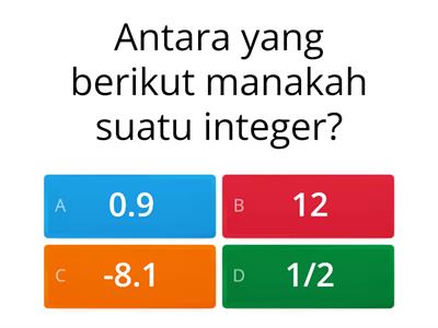 MATEMATIK TINGKATAN Bab 1 : 1.1 Integer 