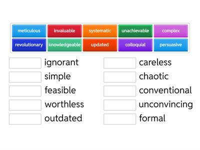 Antonyms (advanced)