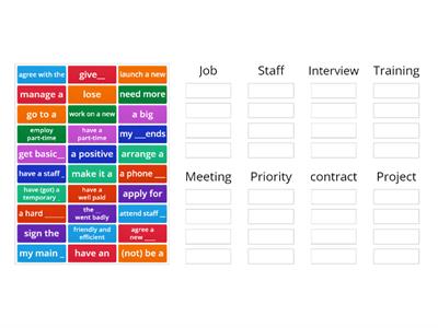 Outcomes pre-intermediate, unit 1 jobs collocations