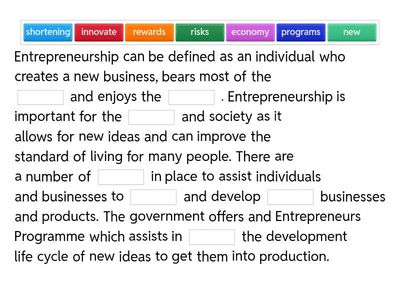 Entrepreneurship Drag & Drop