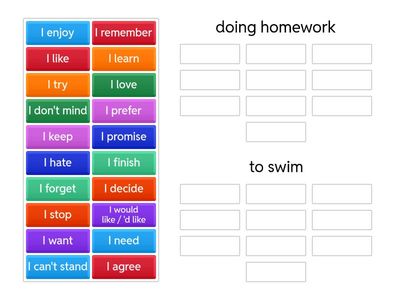 czasownik + ing, czasownik + to 