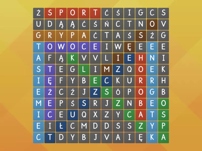 Sprawdzian Na Zakonczenie Nauki Kl 5 Przyroda Przyroda dział 5 - Wordsearch
