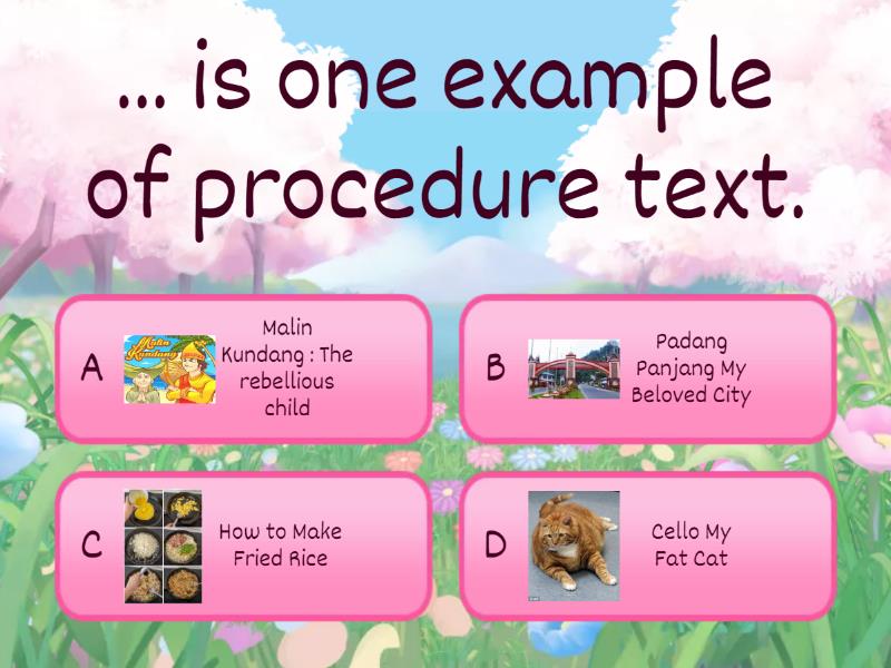 Procedure Text : Text Understanding - Quiz image.