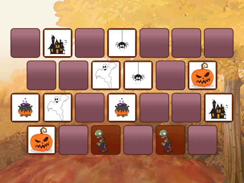 Memory halloween matching pairs