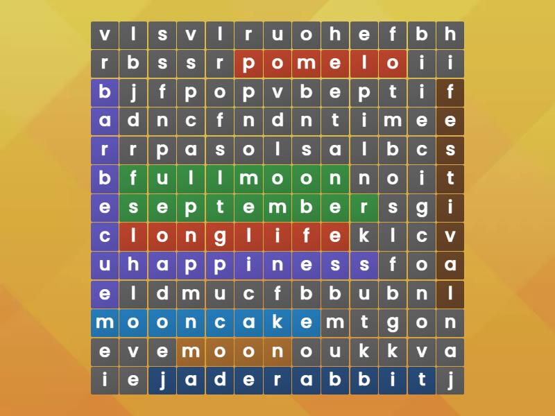 Happy moon festival wordsearch