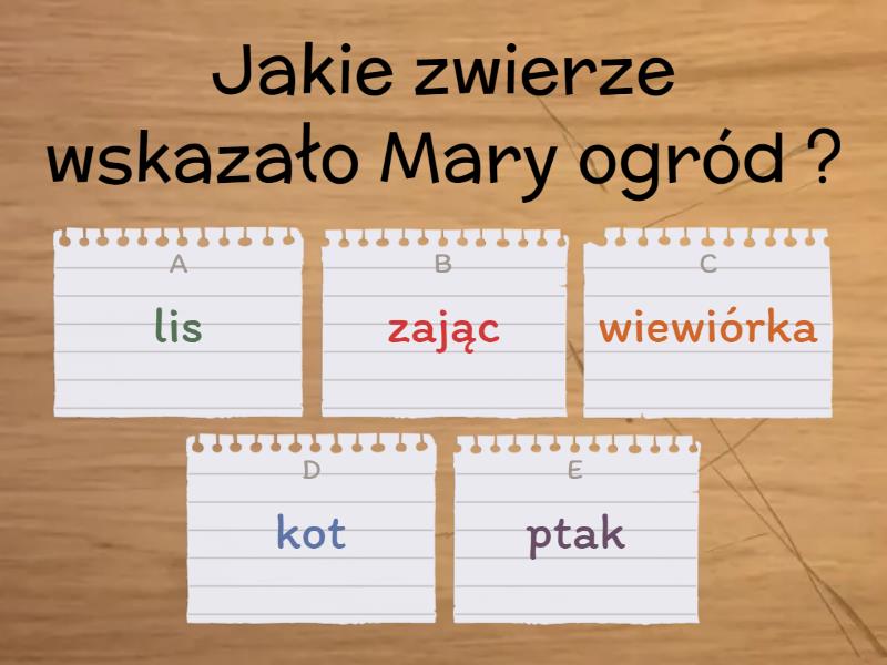 Test Z Lektury Tajemniczy Ogród Odpowiedzi