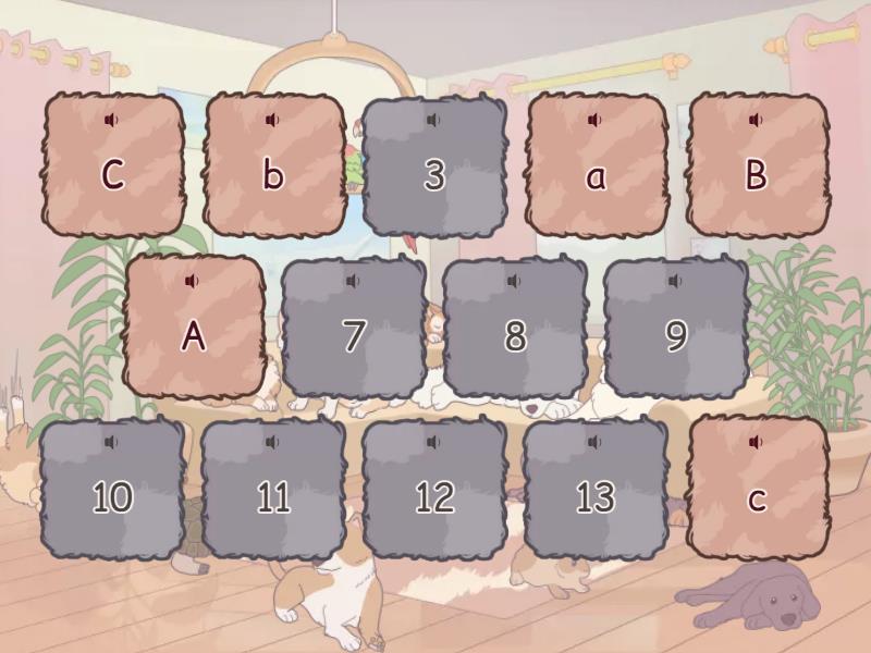 Abcdefg memory game matching pairs