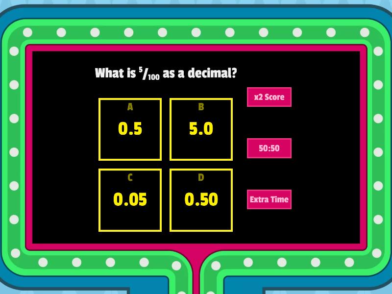 Decimals gameshow quiz