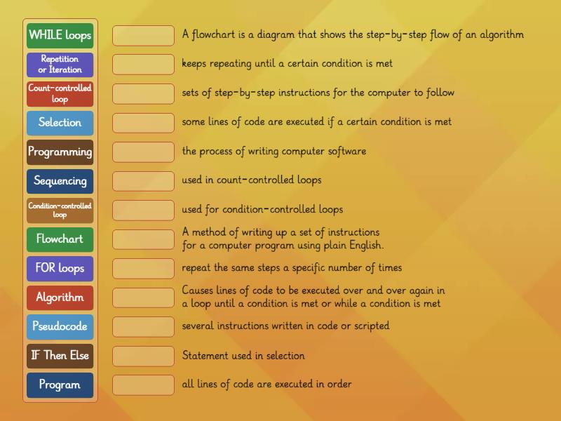 Programming Constructs - Match up