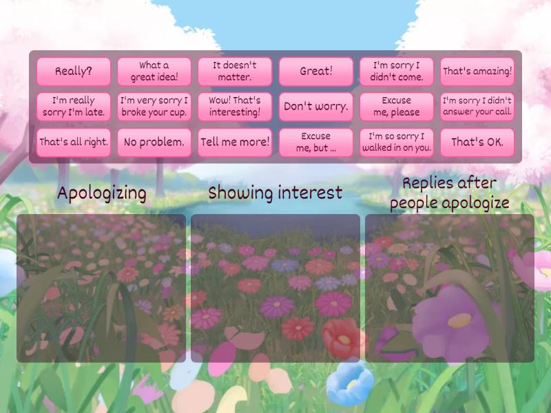 Elementary. 7C+7D. (P2 - useful phrases) - Group sort
