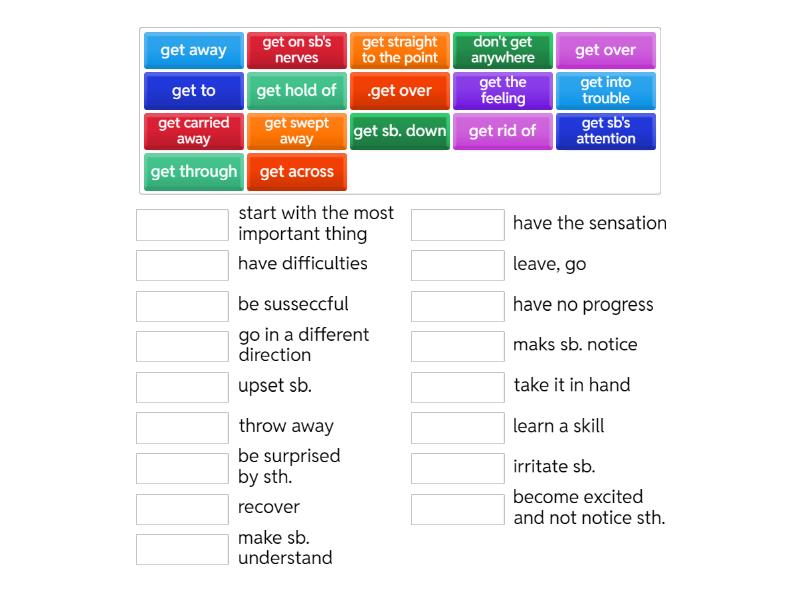 Empower B2 Unit 2B GET (2) definitions - Match up