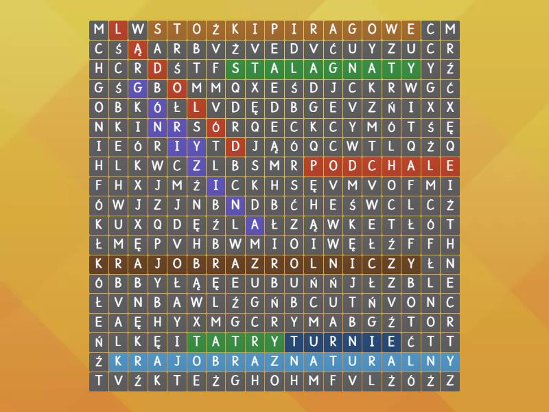 Sprawdzian Geografia Wnętrze Ziemi Odpowiedzi geografia klasa 5 sprawdzian krajobrazy polski - Wordsearch