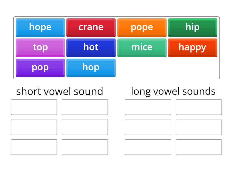 Short long vowels group sort