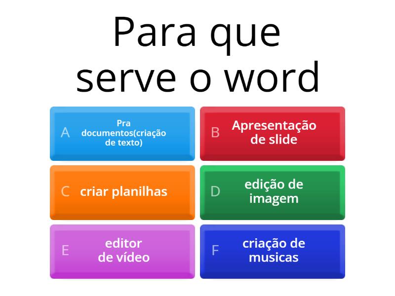 Questionario sobre o word quiz