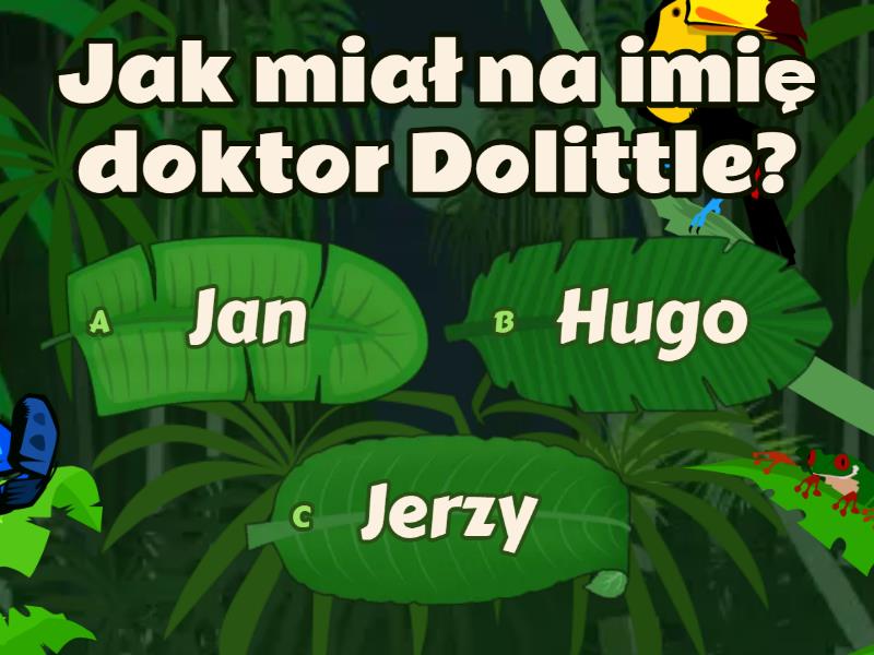 Doktor Dolittle Test Z Lektury znajomości lektury Hugh Lofting pt. "Doktor Dolittle i jego zwierzęta