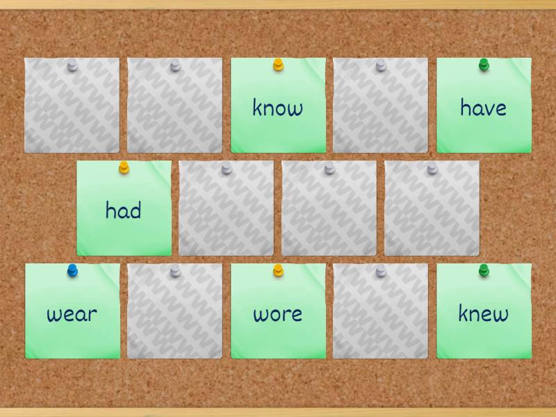 Boxes of 7C irregular verbs - Matching pairs