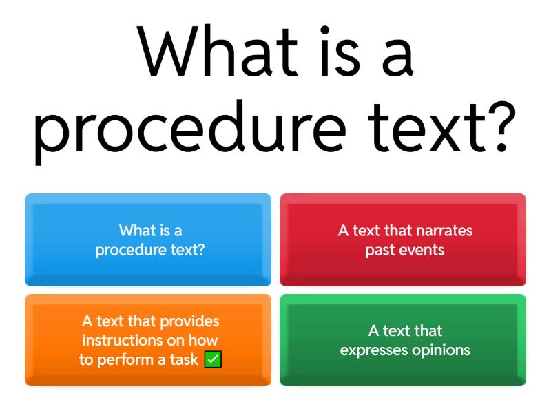 Procedure text - Quiz
