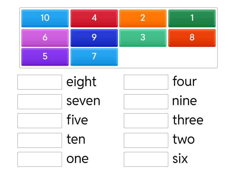number 1~10 - Match up