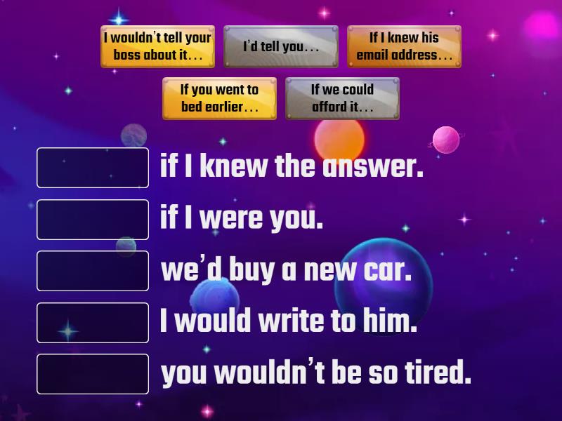 Second Conditional Match up