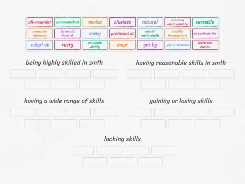 7C Skills for life - Group sort